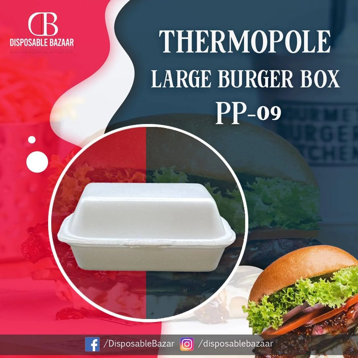 Styrofoam Large Burger Box PP-09