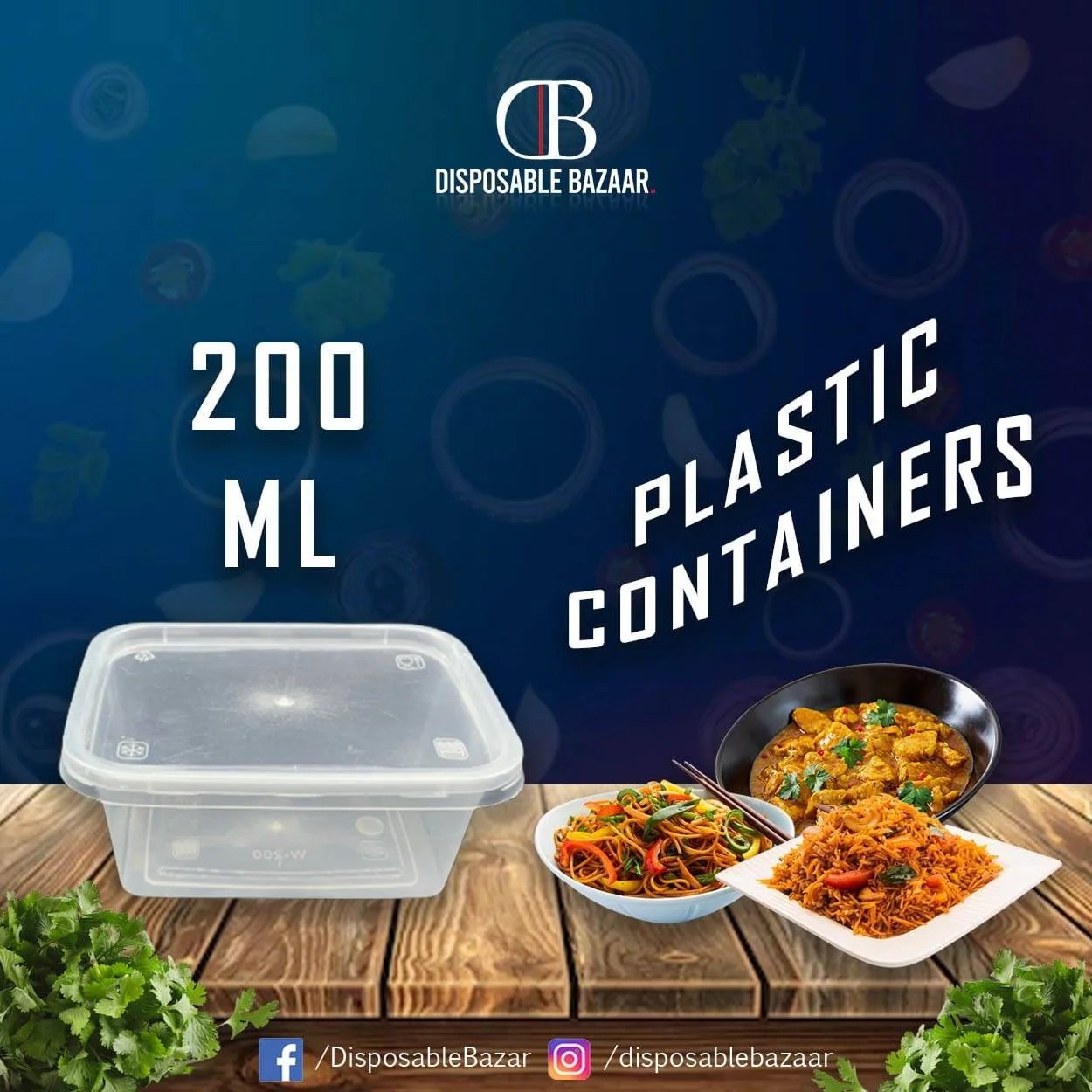 Plastic Container Transparent - 200ml
