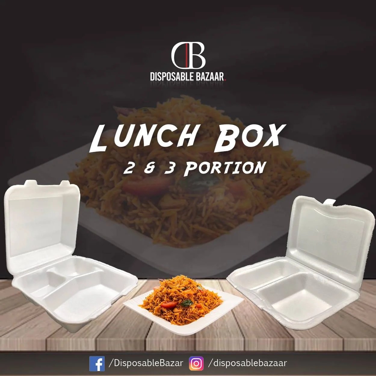 Styrofoam Lunch Box 2 Portion PP-10
