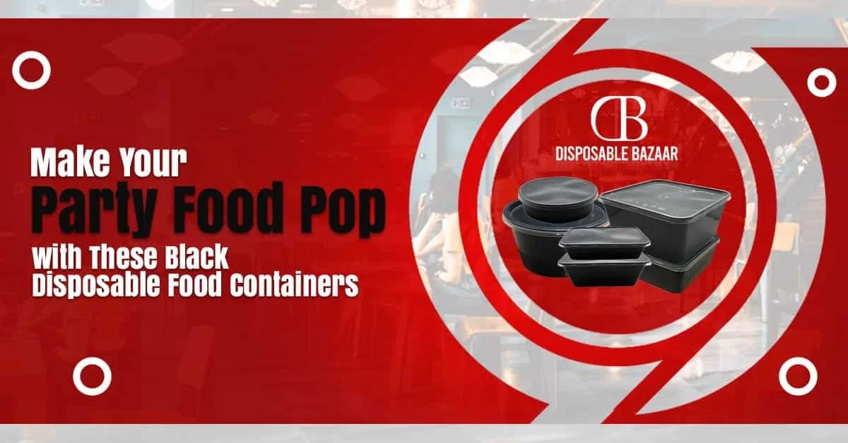 black disposable food containers