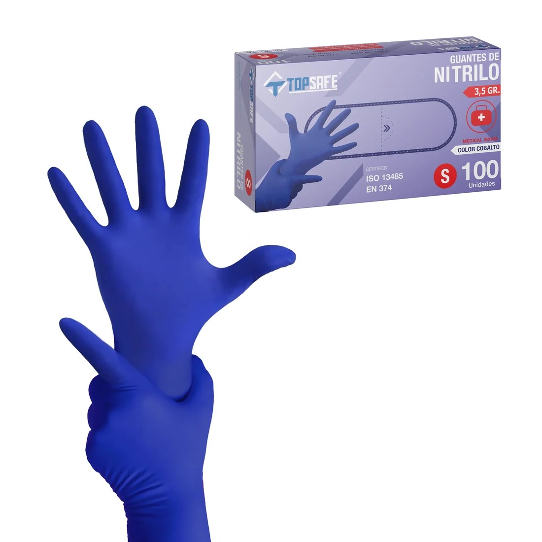 Guante de Nitrilo Cobalto 3.5gr TopSafe