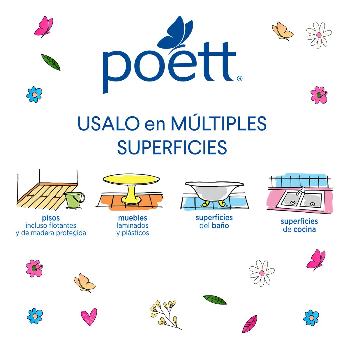 Limpiador Líquido Aromatizante Poett Flores de Primavera 4L