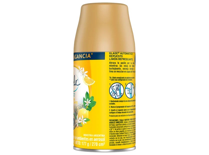 Limón Refrescante Glade 270cm³ Automático Repuesto