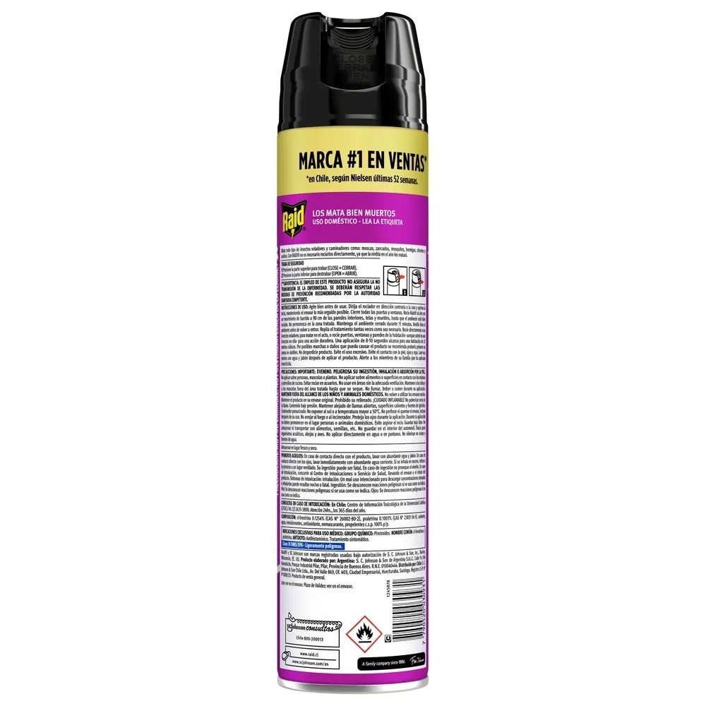 Insecticida Raid Todo Insecto Aerosol 420cc