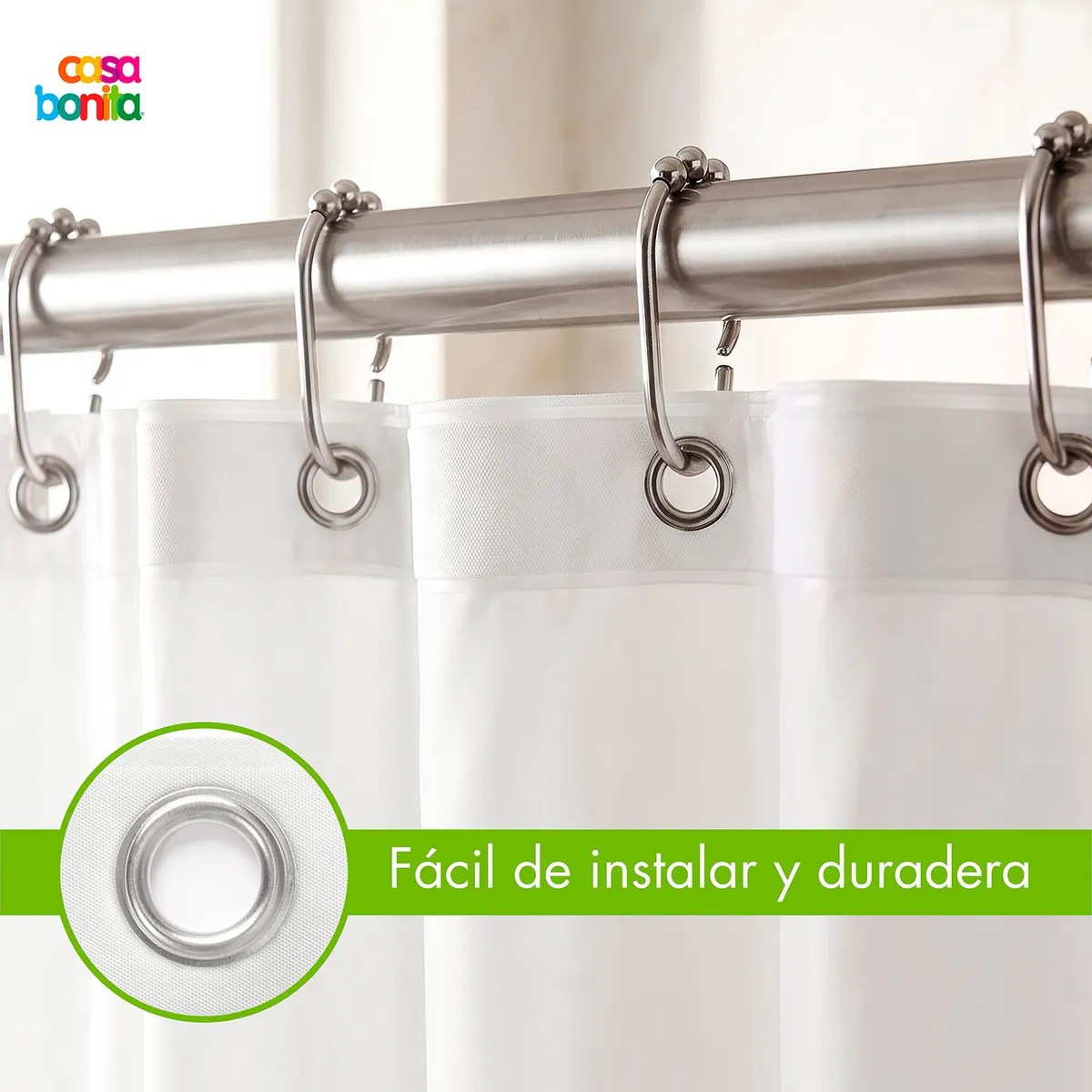 Forro Cortina Baño 178x180cm con Iman
