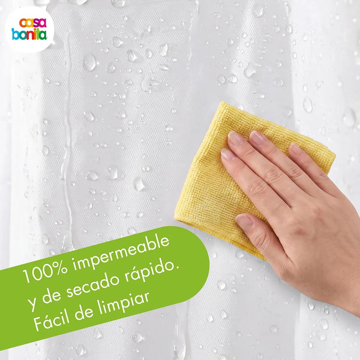 Forro Cortina Baño 178x180cm con Iman