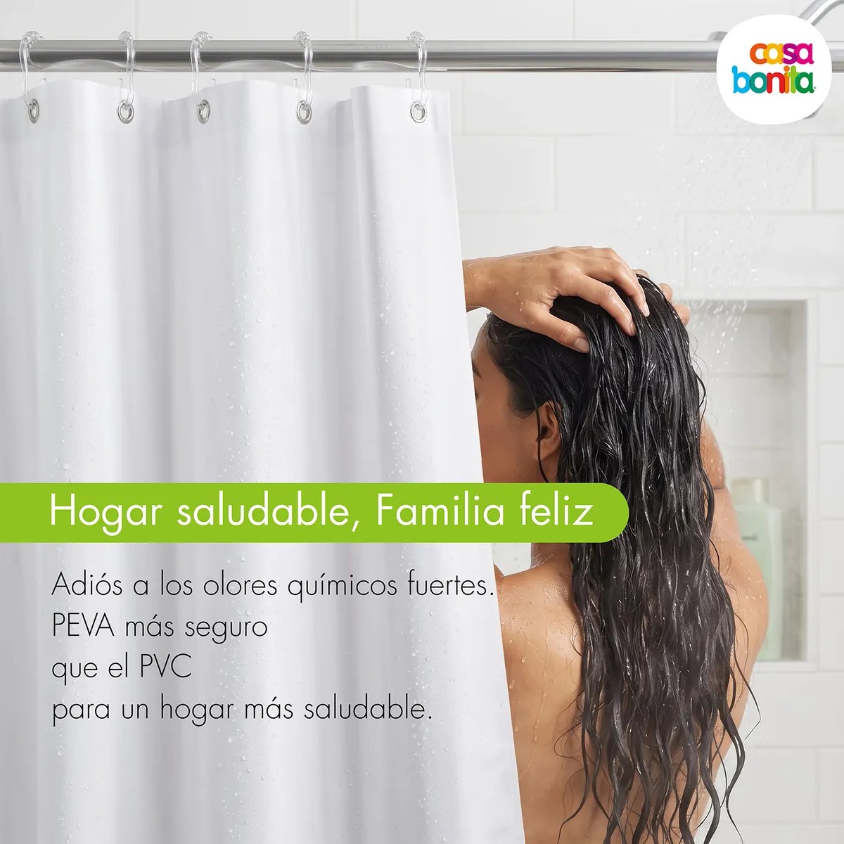 Forro Cortina Baño 178x180cm con Iman