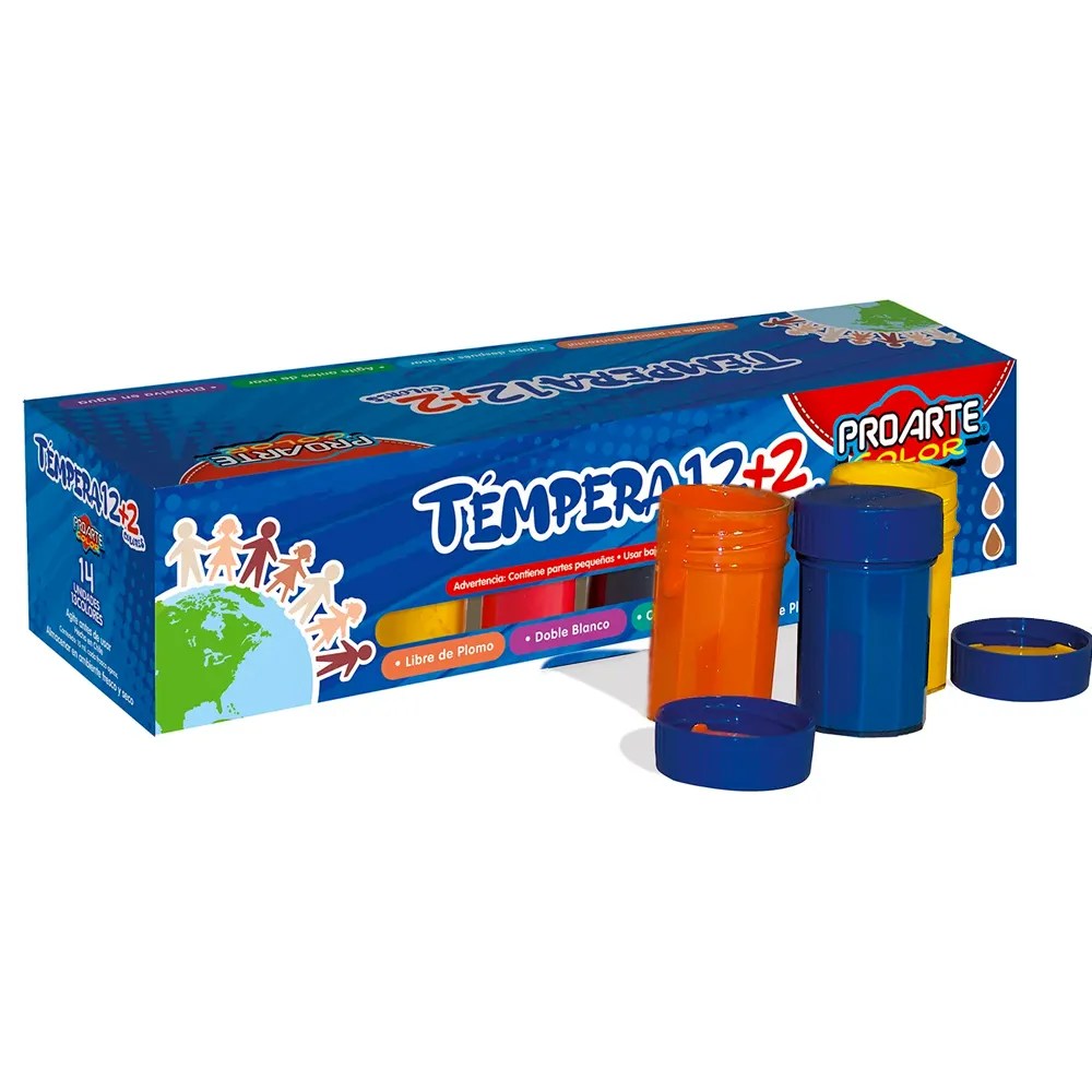 TEMPERA 12 + 2 UNID 13 COLORES 15CC PROARTE