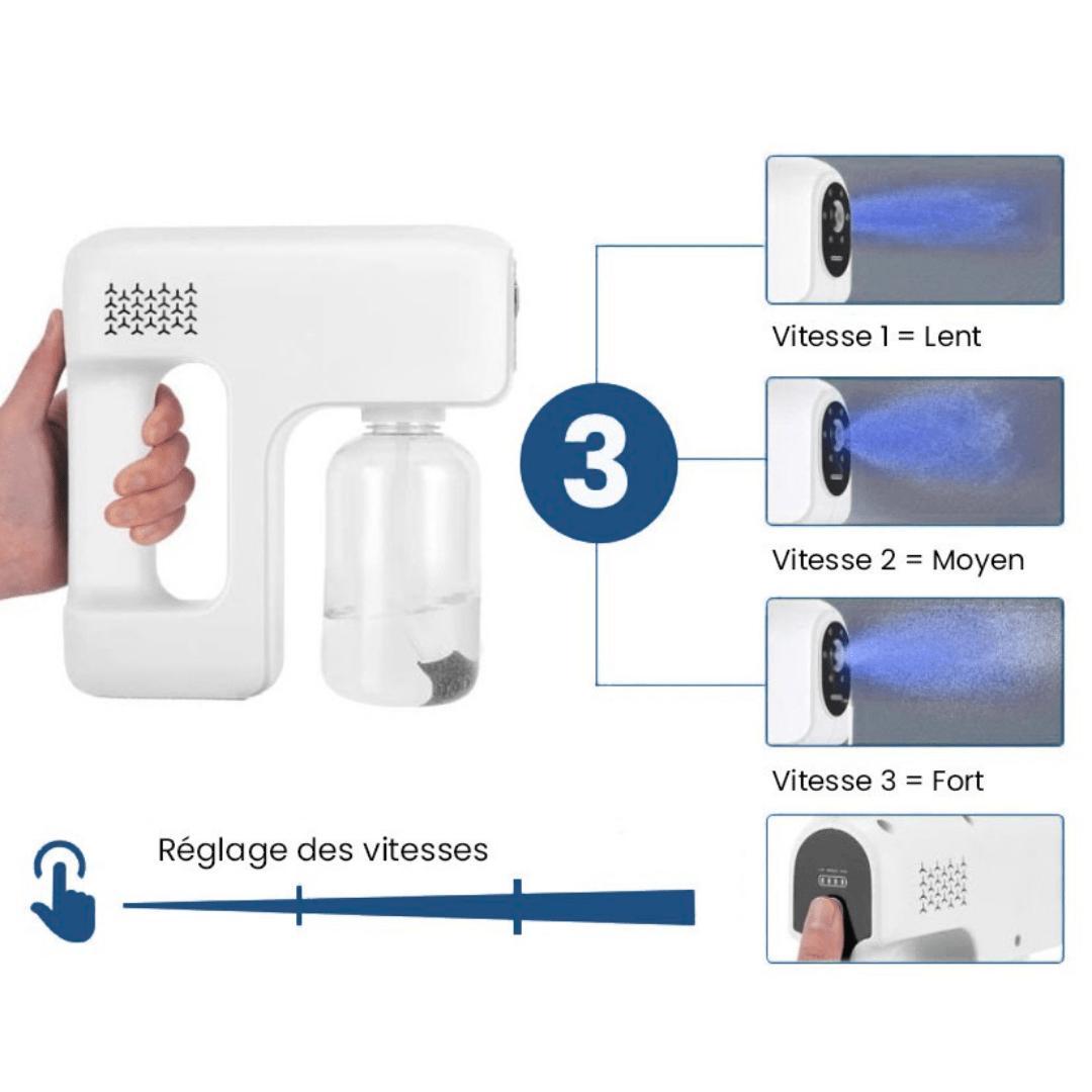 Brumisateur électrique rechargeable 380 ml avec 3 niveaux de pulvérisation et réglage de l'intensité de la brume