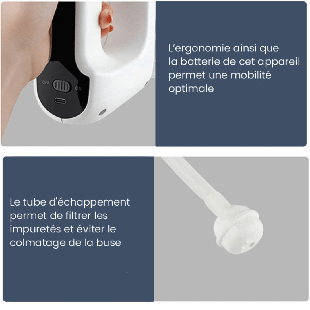 Brumisateur électrique rechargeable 380 ml avec batterie rechargeable et filtre anti-impuretés pour une pulvérisation optimale