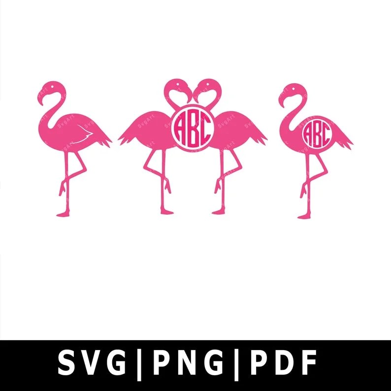 You may use the file downloaded to create physical and digital items. Flamingo Svg Png Pdf Pink Flamingo Vector Flamingo Monogram Frame