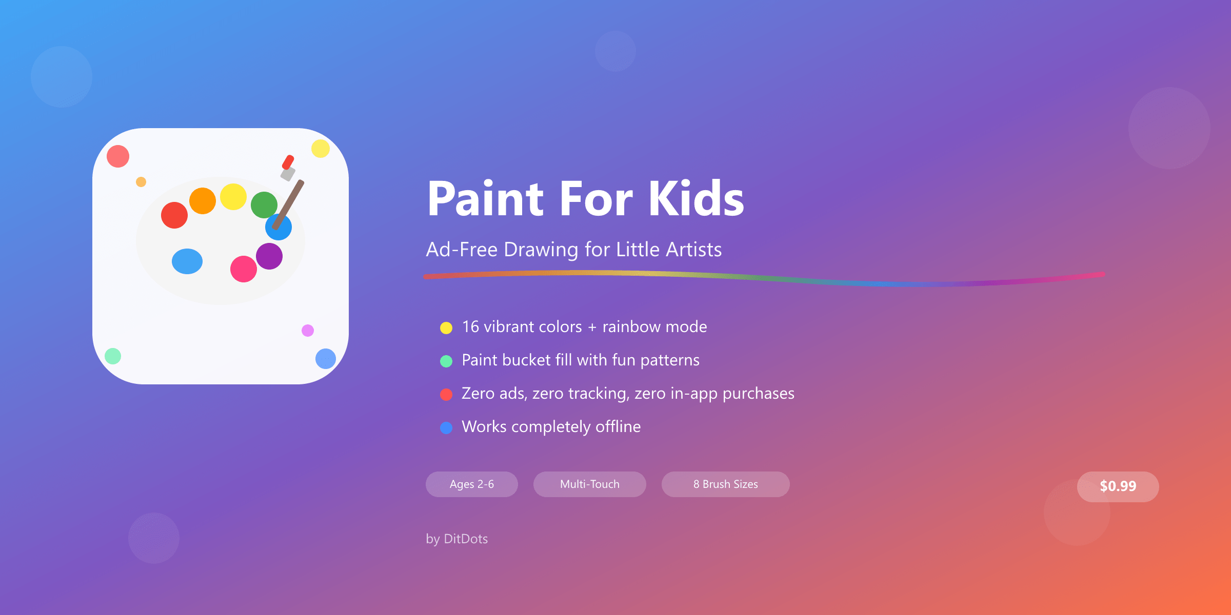 Paint For Kids - Ad-Free Drawing for Little Artists