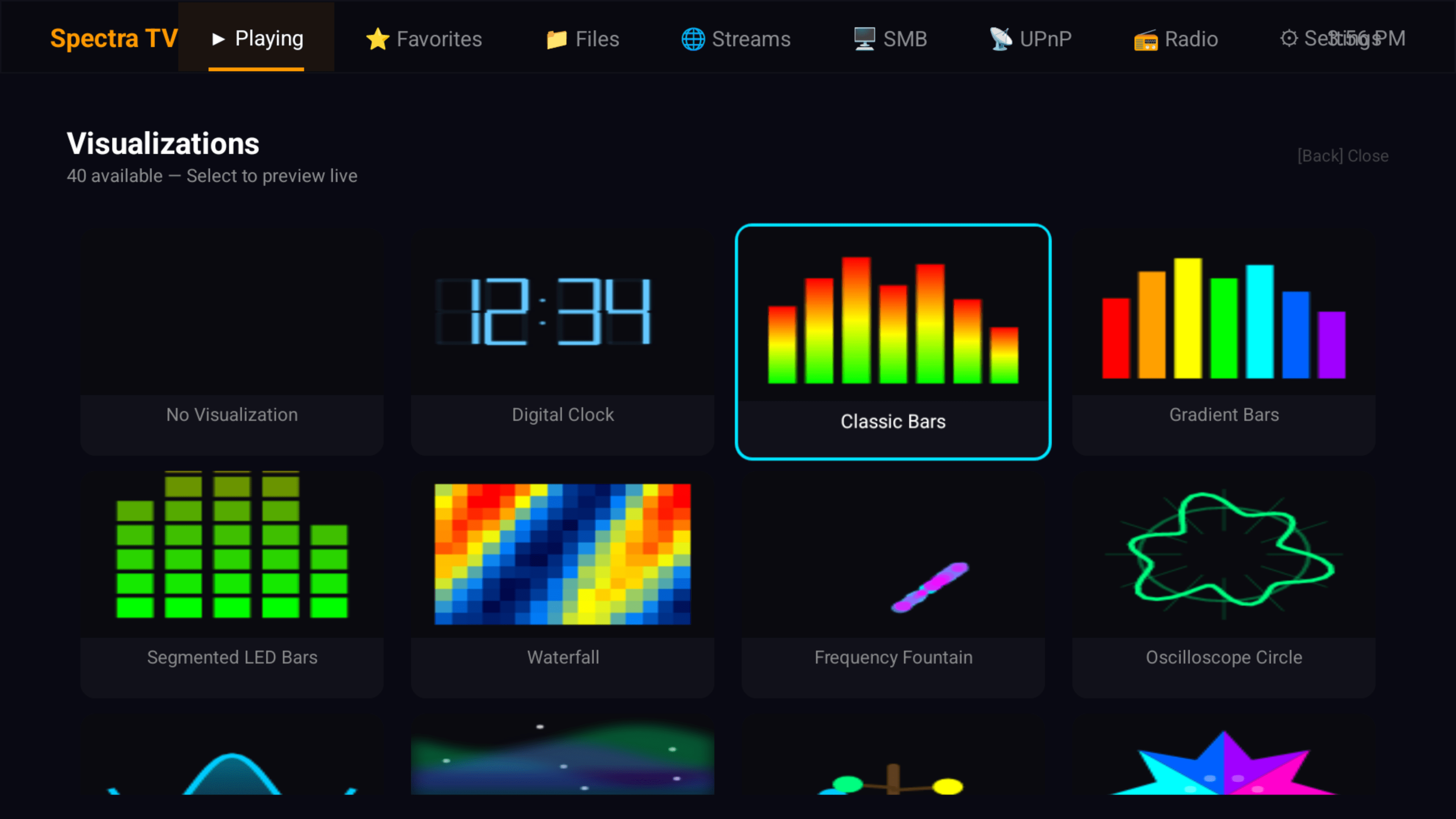 Visualization picker overlay