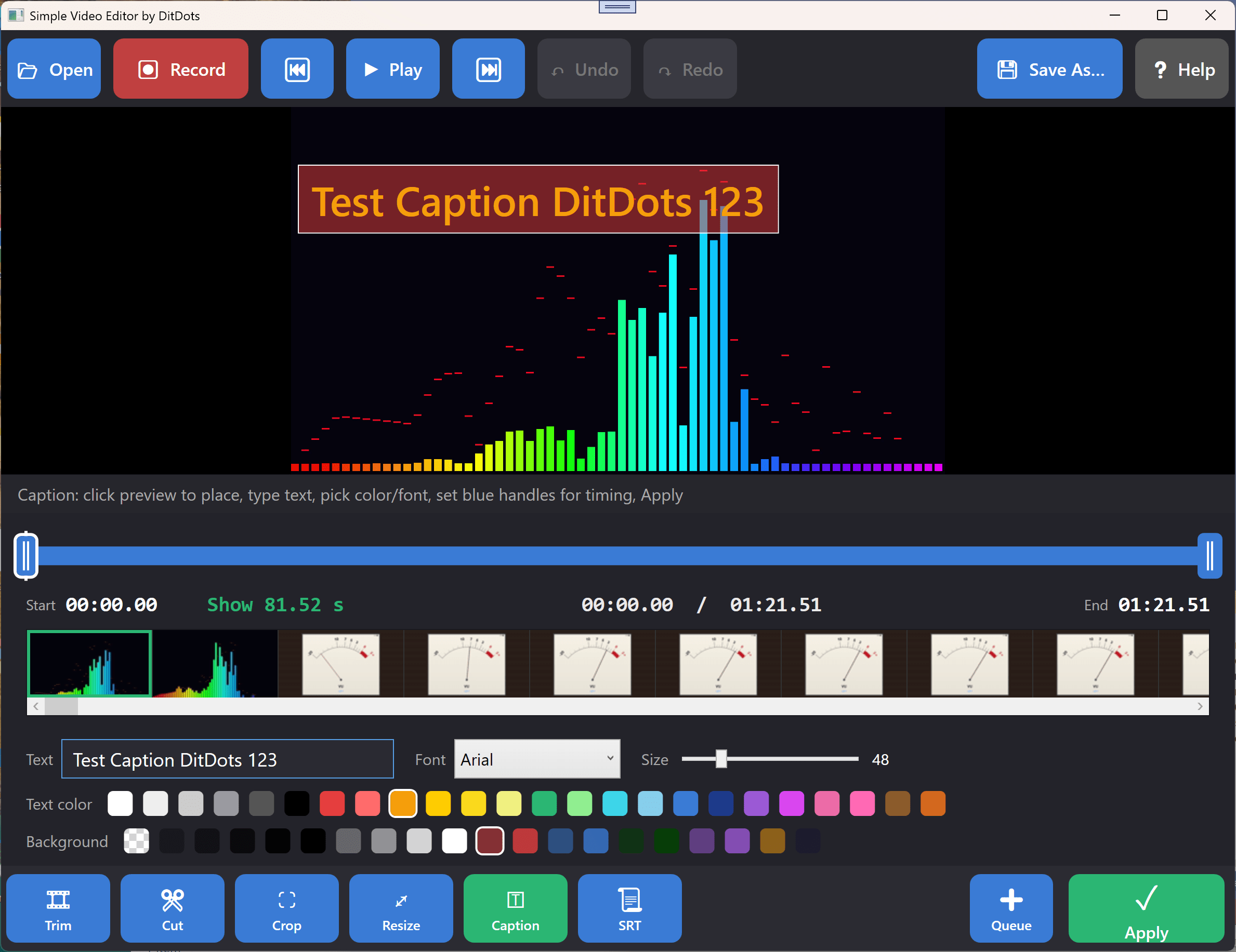 Caption editor