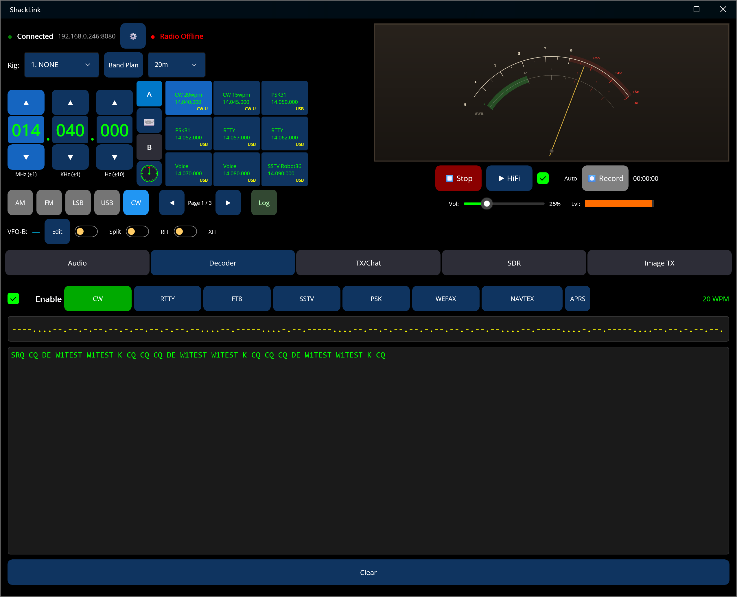 CW decoder in landscape