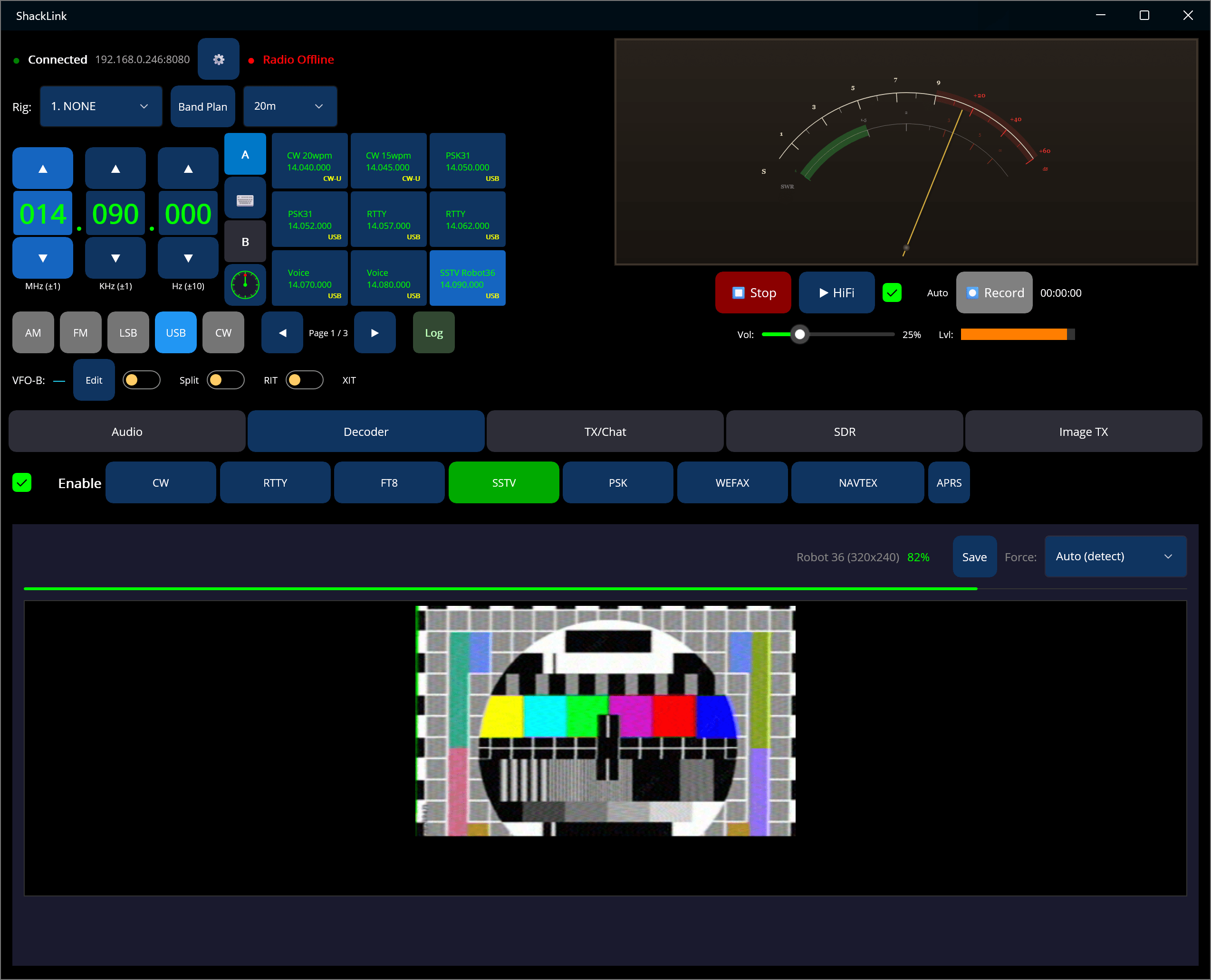 SSTV decoder in landscape