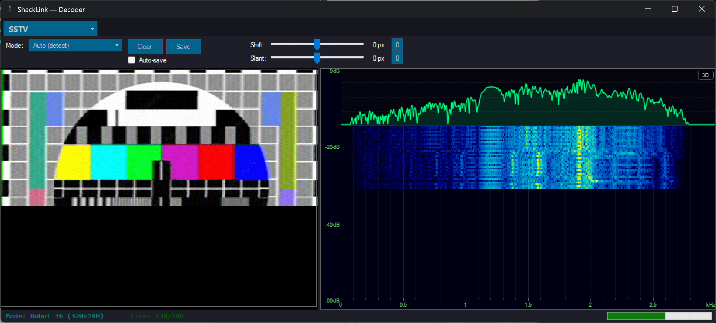 Decoder popout with image and waterfall