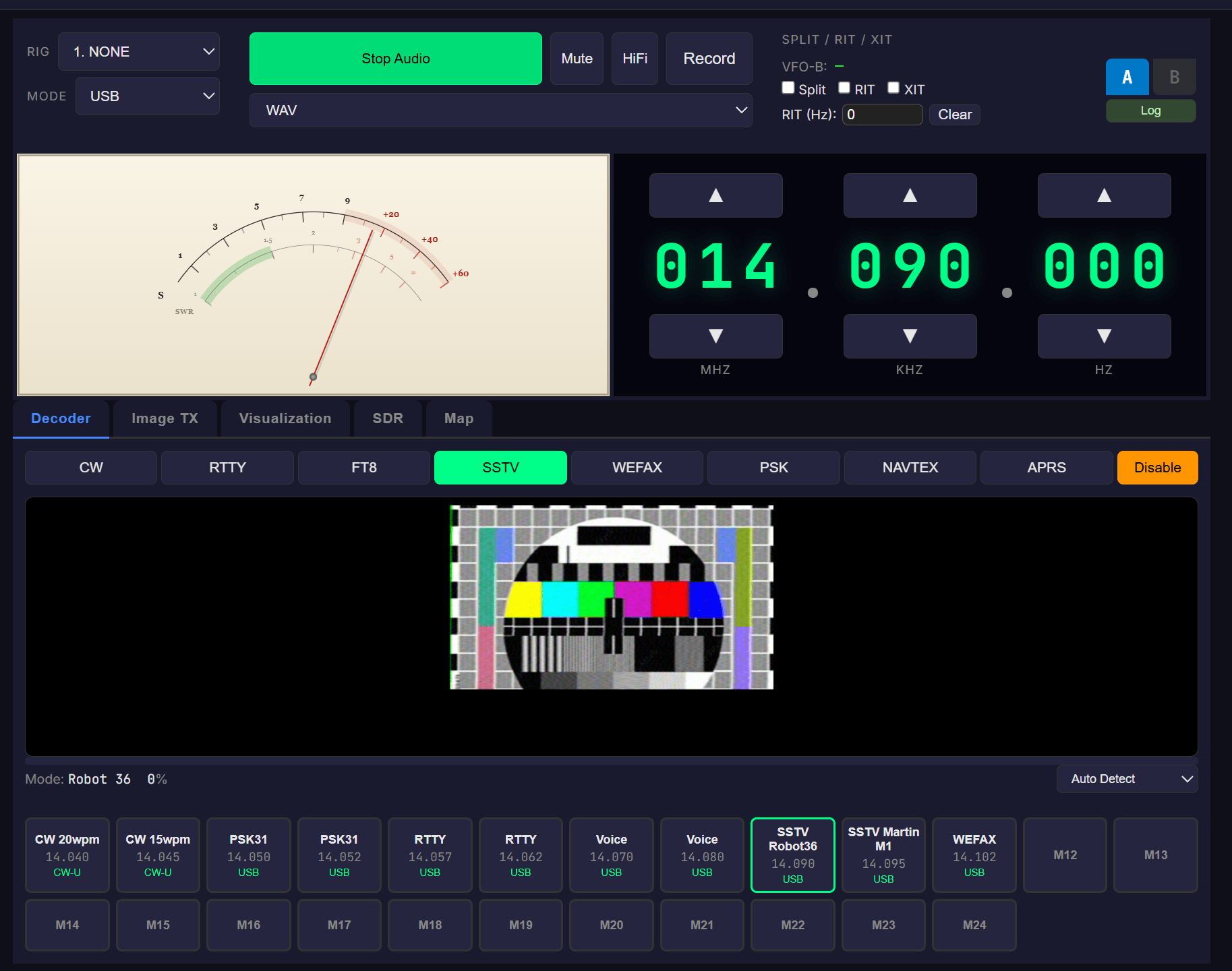 Web client SSTV image decoder