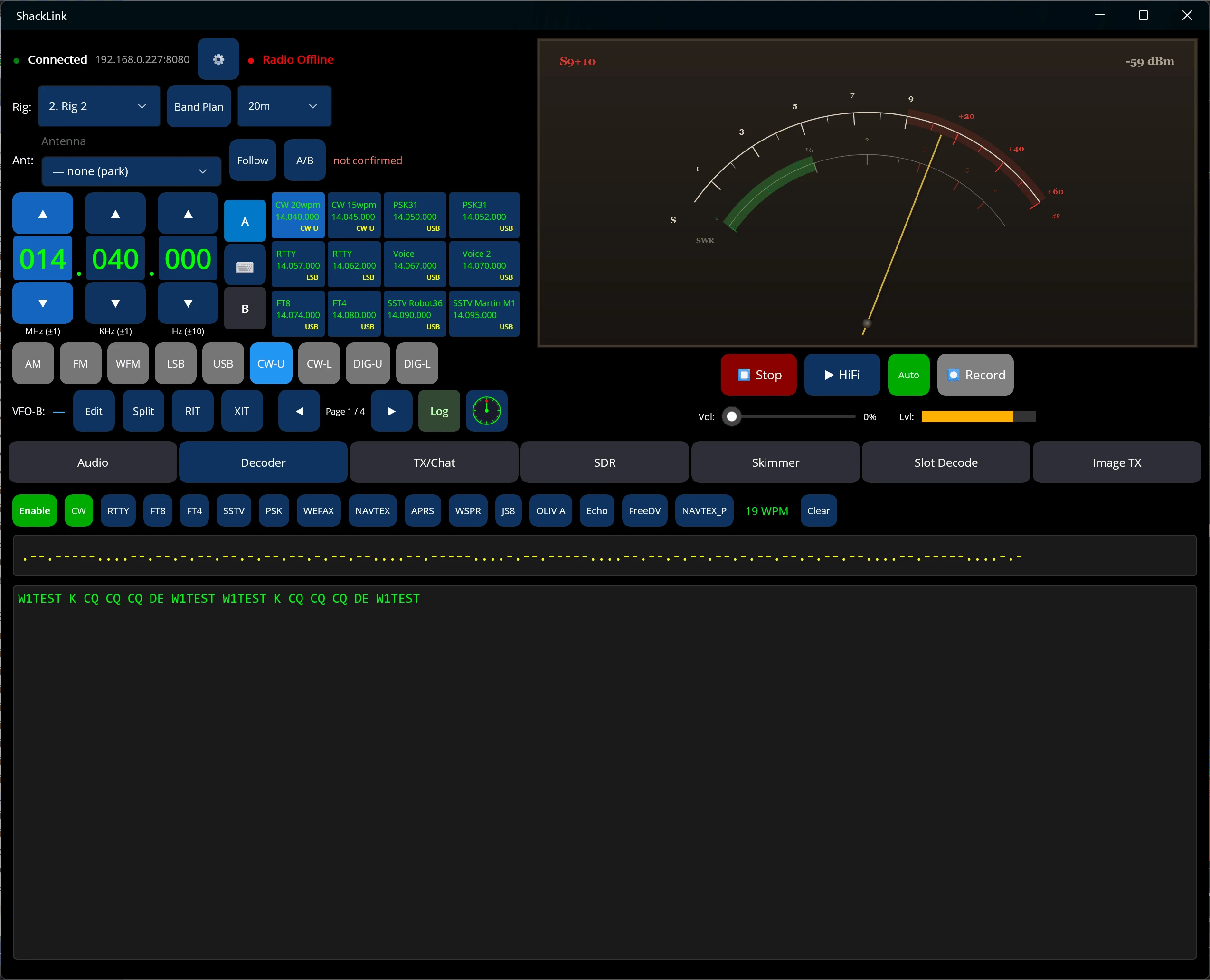 CW decoder in landscape