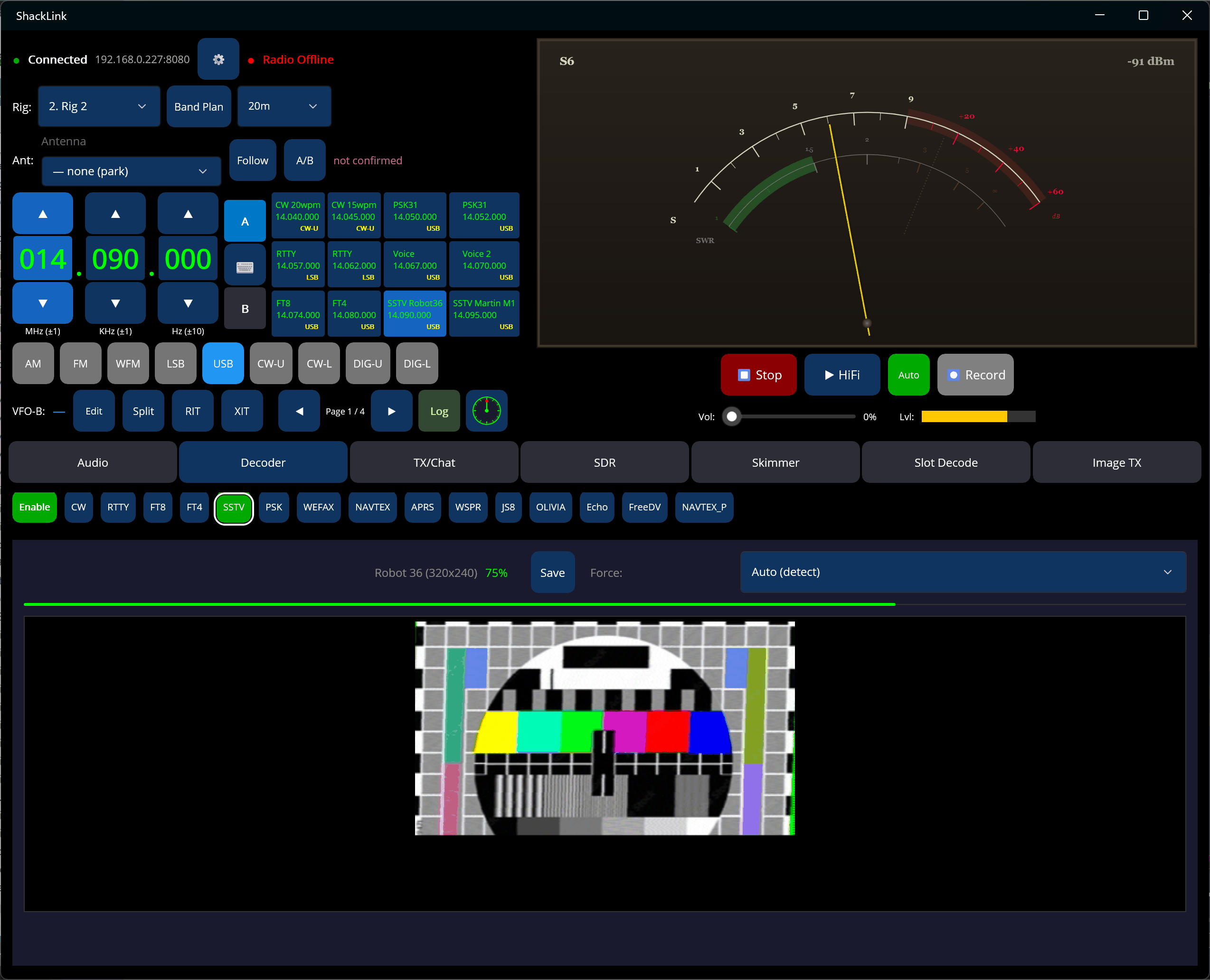 SSTV decoder in landscape