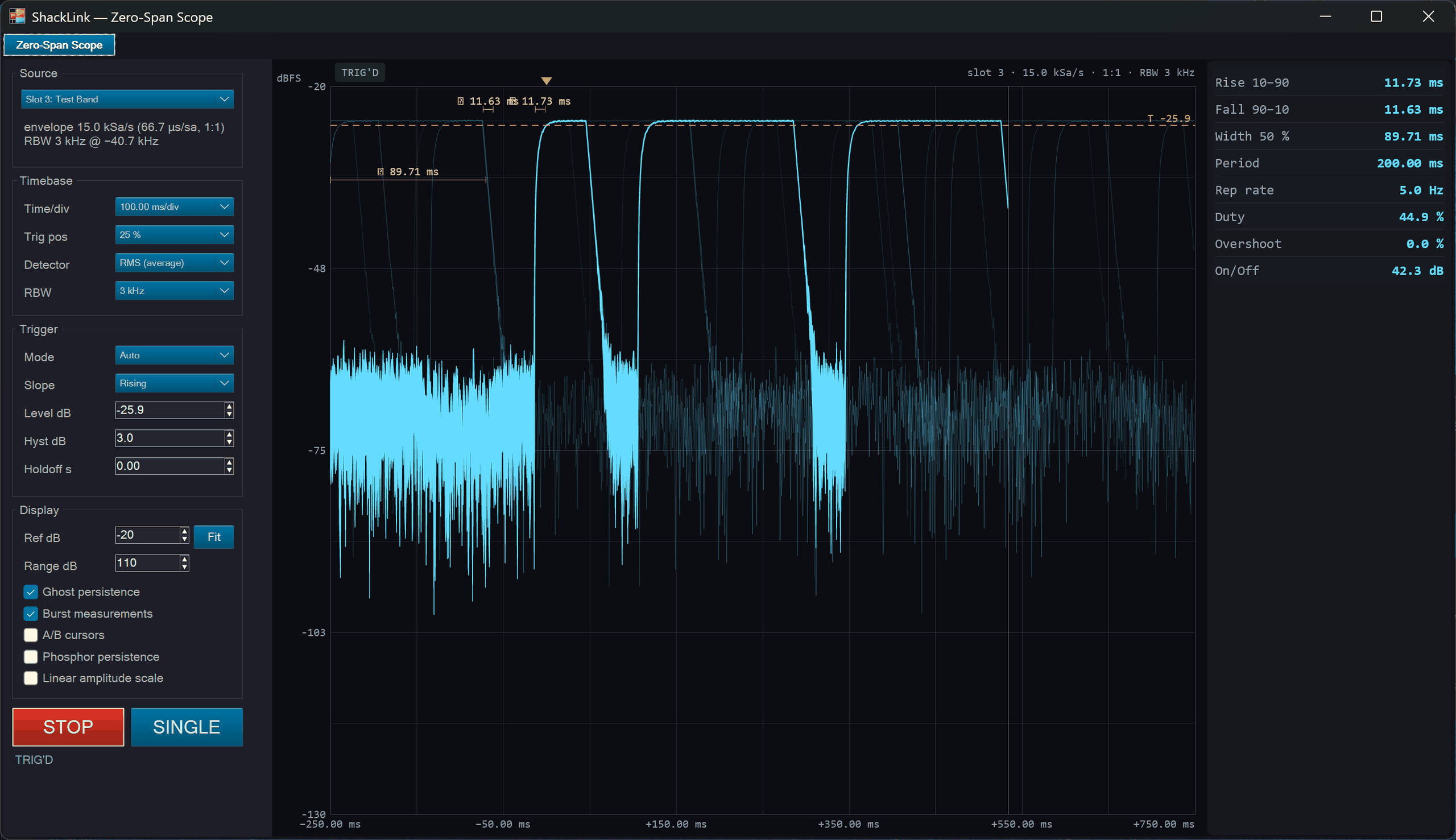 Lab Zero-Span Scope window