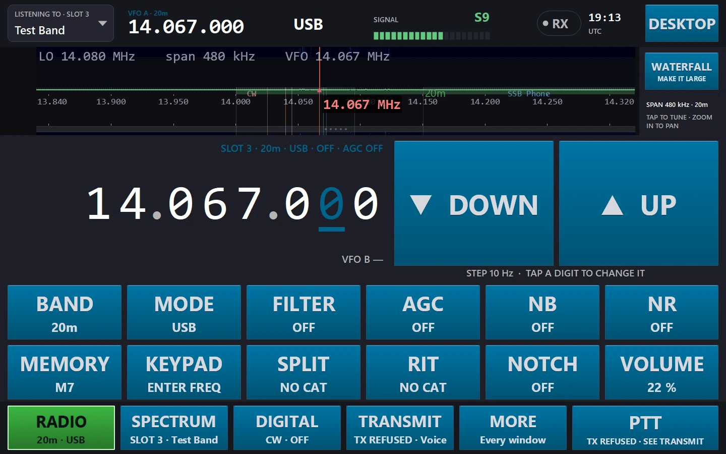 Touch mode RADIO page