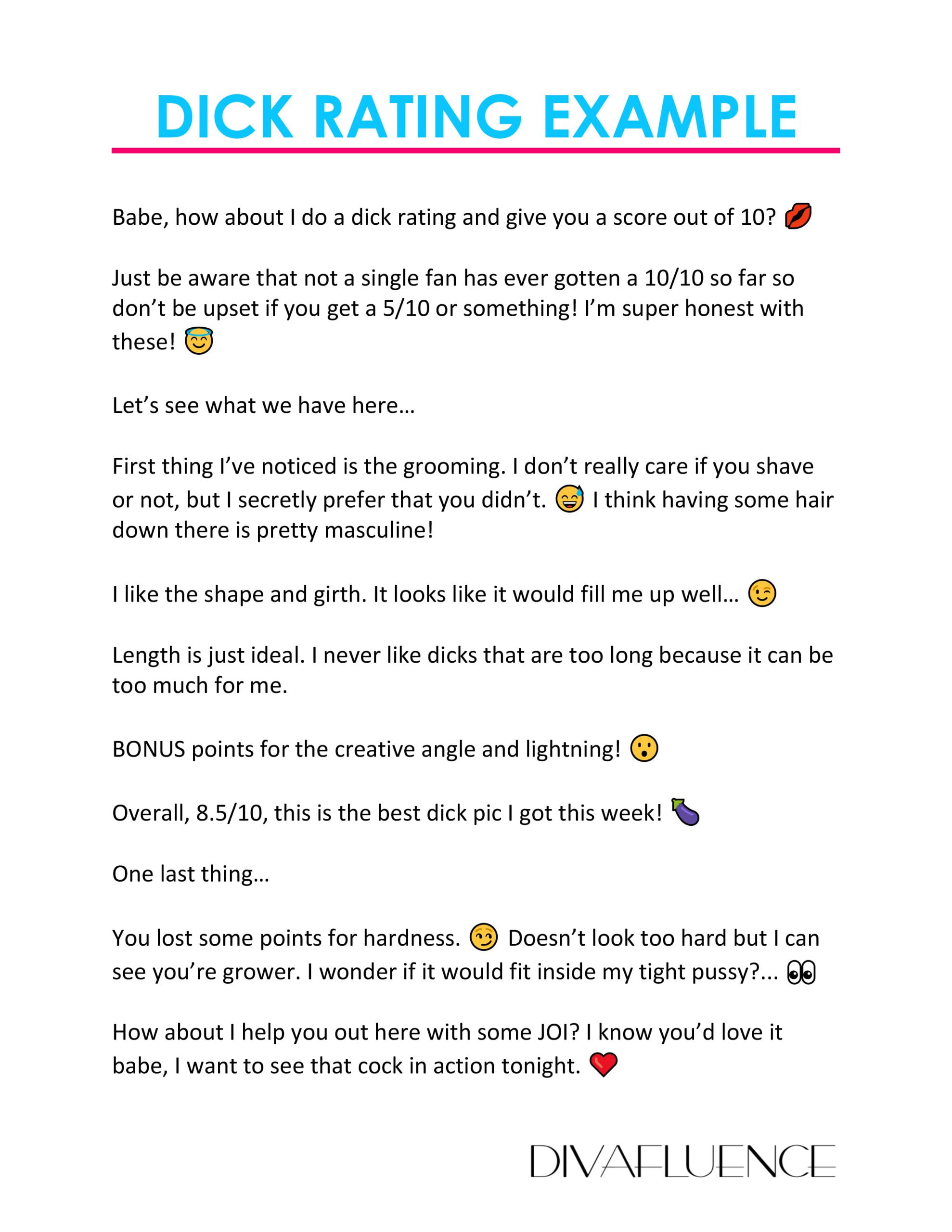 Dick rating example