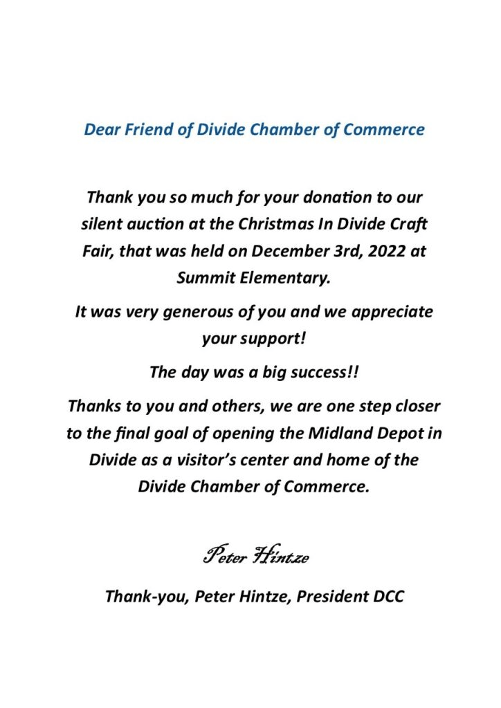 Divide chamber of commerce