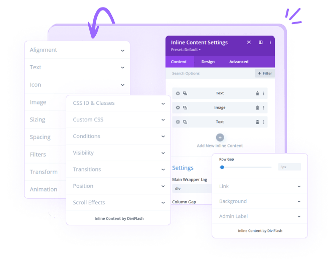 Divi Inline Content Module Diviflash - 4K Space Illustrations for Desktop
