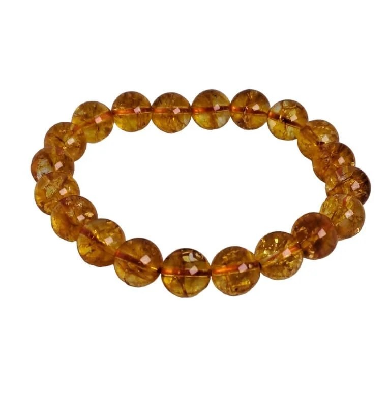 Divinity Healing Natural Citrine Pure Certified 10 mm Adjustable Band Unisex Bracelet Super AAA Quality for Healing Meditation Success and Abundance Chakra Healing Bracelets Abundance Stones