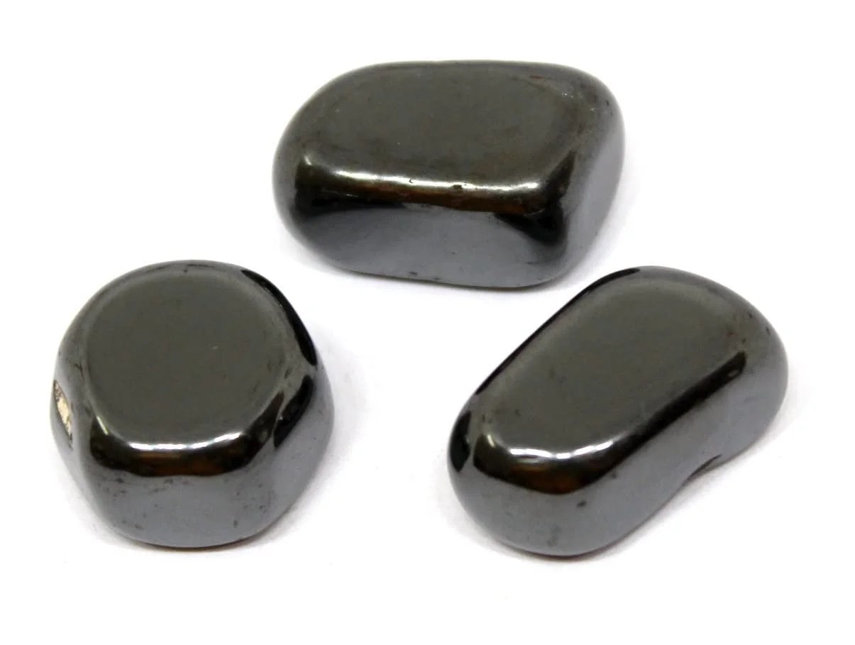 Divinity Healing Hematite Natural Healing Crystal Tumble Stone (Value Pack of 2 AAA Grade Natural Tumbles) Chakra Tumbled Stones Abundance Stones