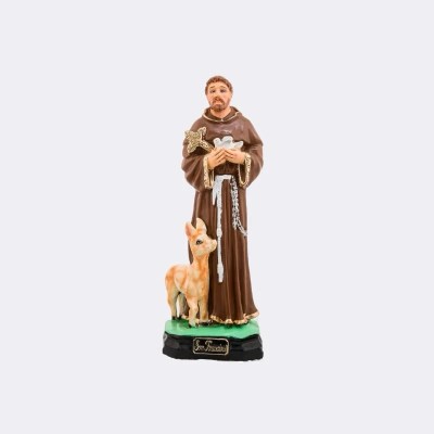 Figura San Francisco de Asís 40 cm | Estatua Religiosa en Yeso Pintada