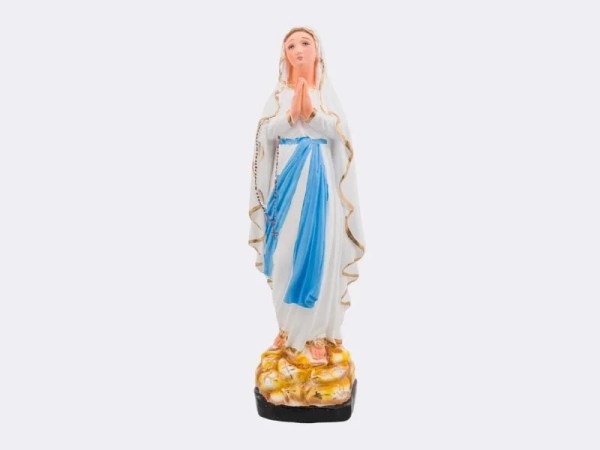 Virgen de Lourdes Figura Religiosa 43 cm | Estatua en Yeso Pintada