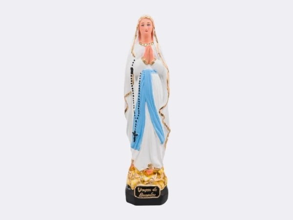 Virgen de Lourdes Figura Religiosa 33 cm | Estatua en Yeso Pintada