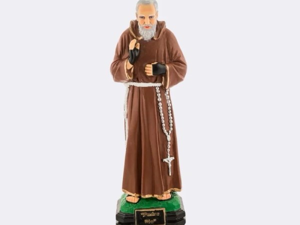 Padre Pío 65 cm | Estatua Religiosa de Yeso Pintada a Mano