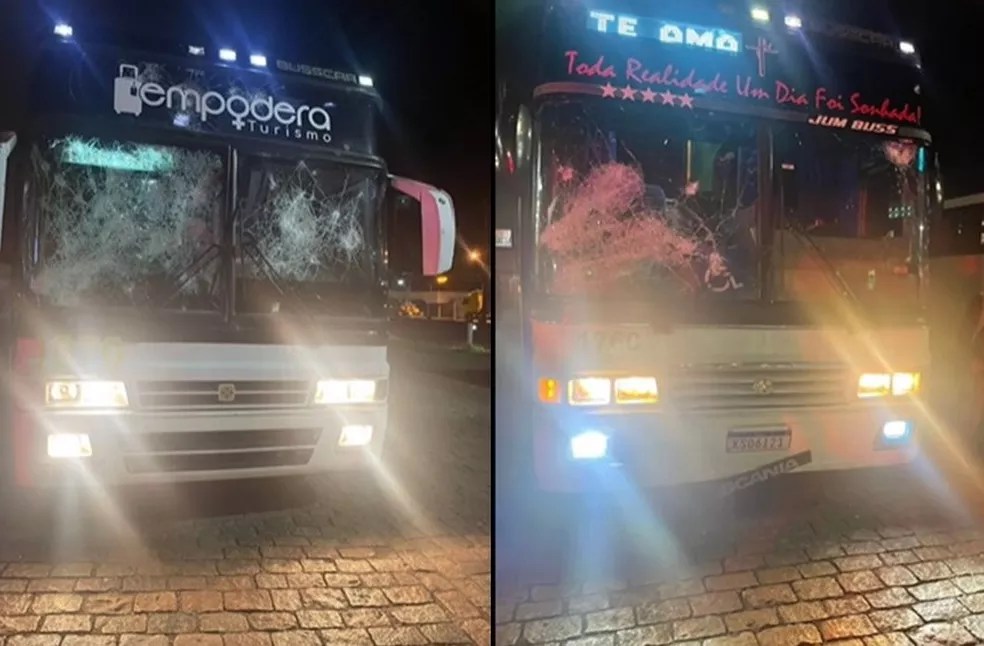 A caminho de jogo entre Corinthians e Coritiba, ônibus com torcedores são atacados