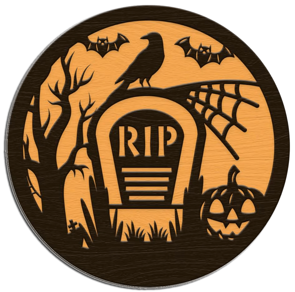 Spooky Halloween RIP Grave Yard Door Hanger