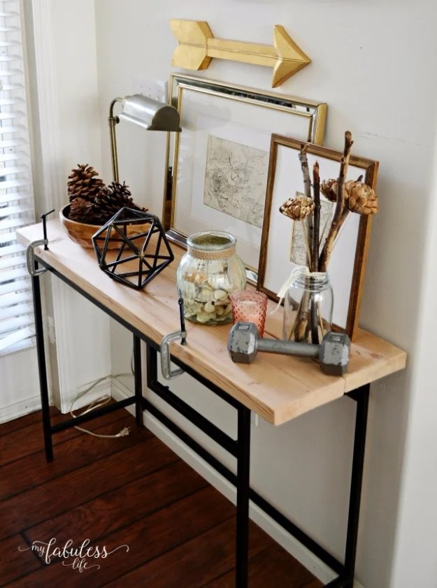 This is such a rustic wood farmhouse piece that can be used on your desk or in your . 35 Impressive DIYs You Need At Your Entry