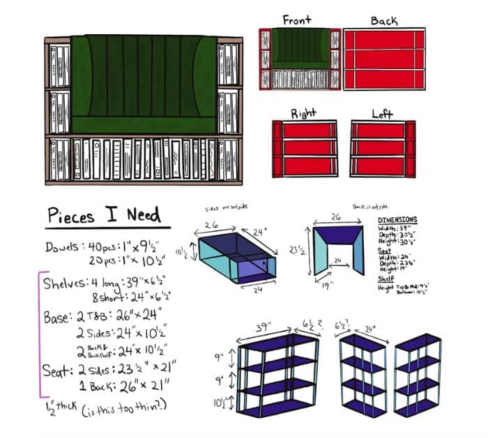 How to build a diy bookshelf chair