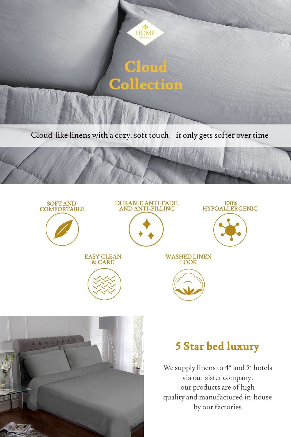 Home de Luxe Sale: Cloud Collection Linens