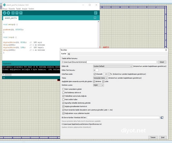 Proteus 8.xx ile Arduino Simülasyonu