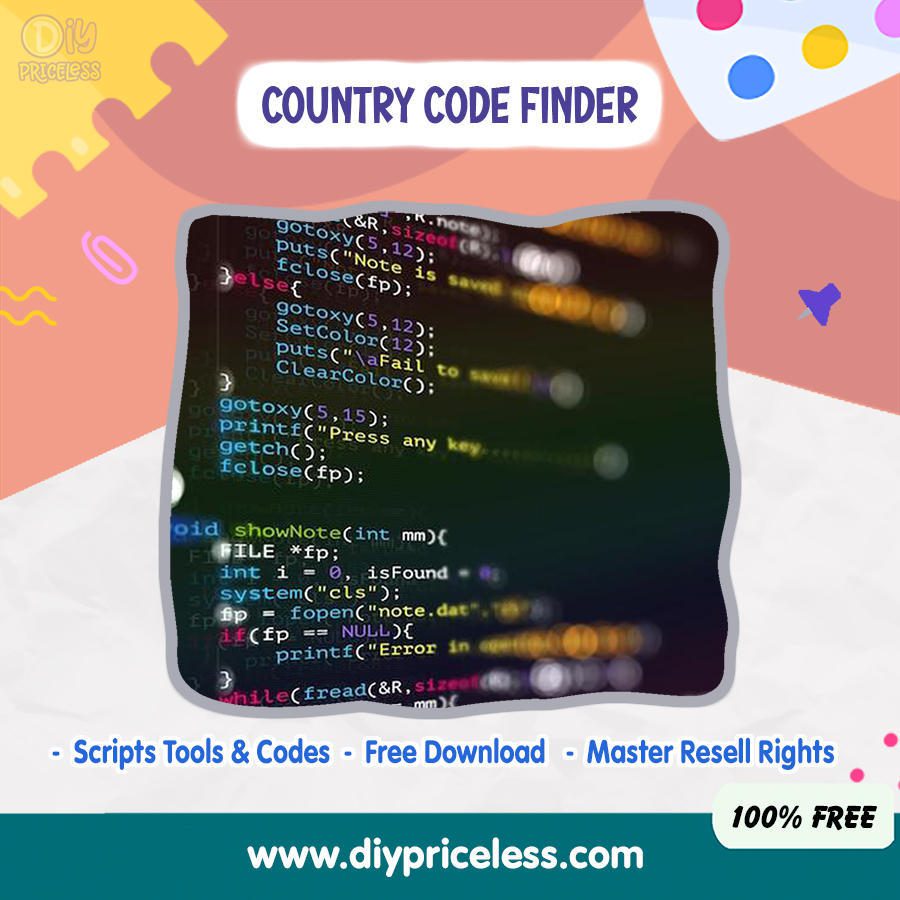 Country code finder Tool: Easily Find Country Codes with Master Resell Rights