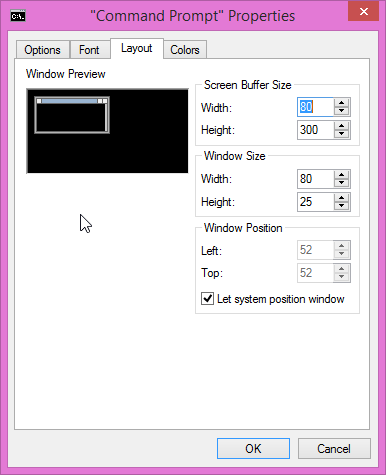 Other system properties are listed here: How To Access The Command Prompt Properties Windows Techies