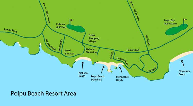 Driving Directions Poipu Map 