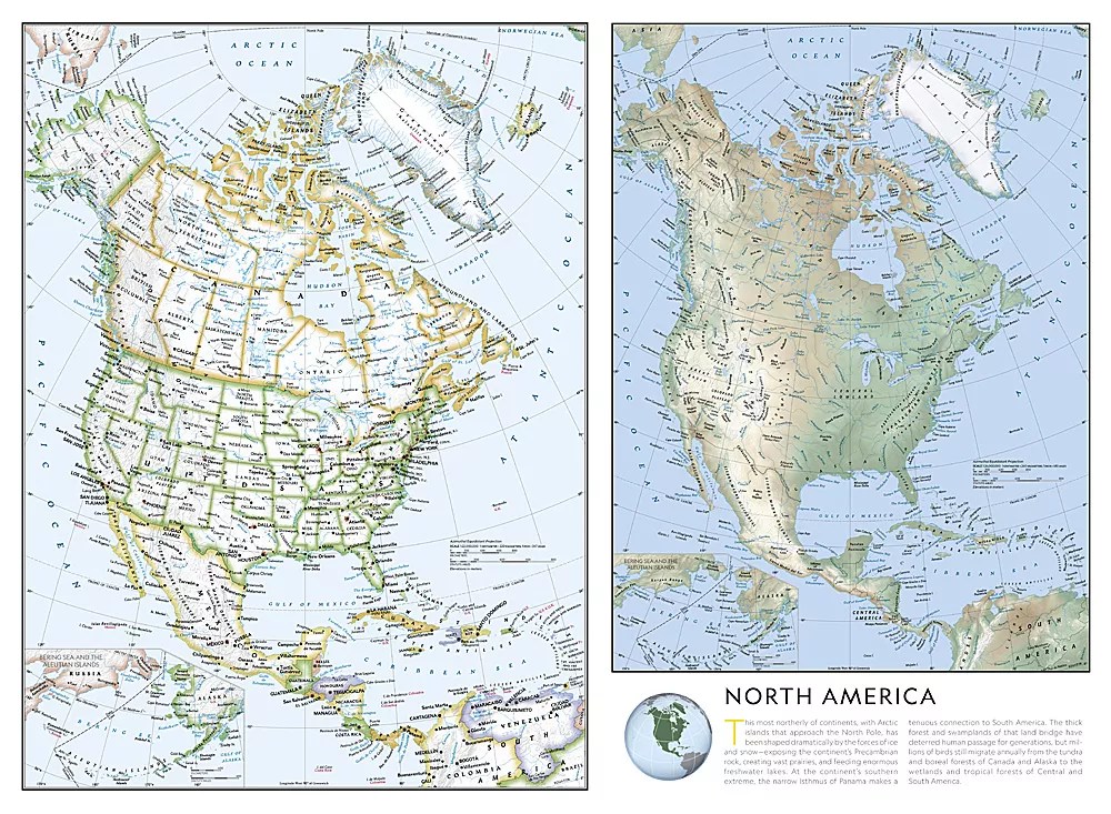 National Geographic North America Map Publiclands