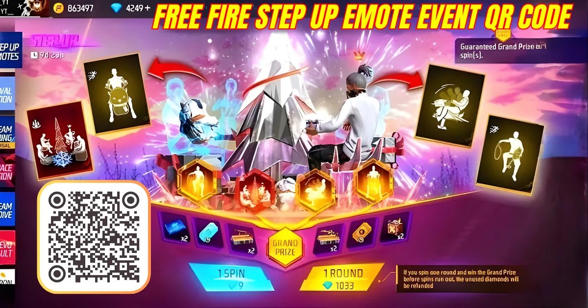 Free Fire Step Up Emote Event QR Code