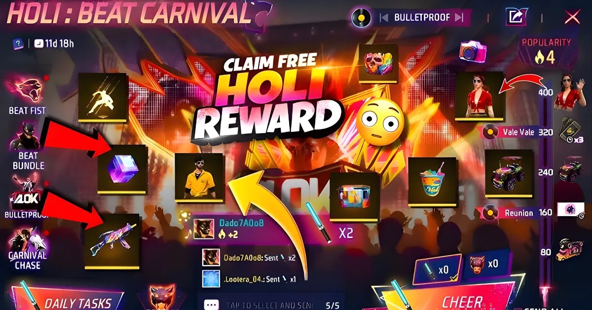 Free Holi Rewards Redeem Code Free Fire