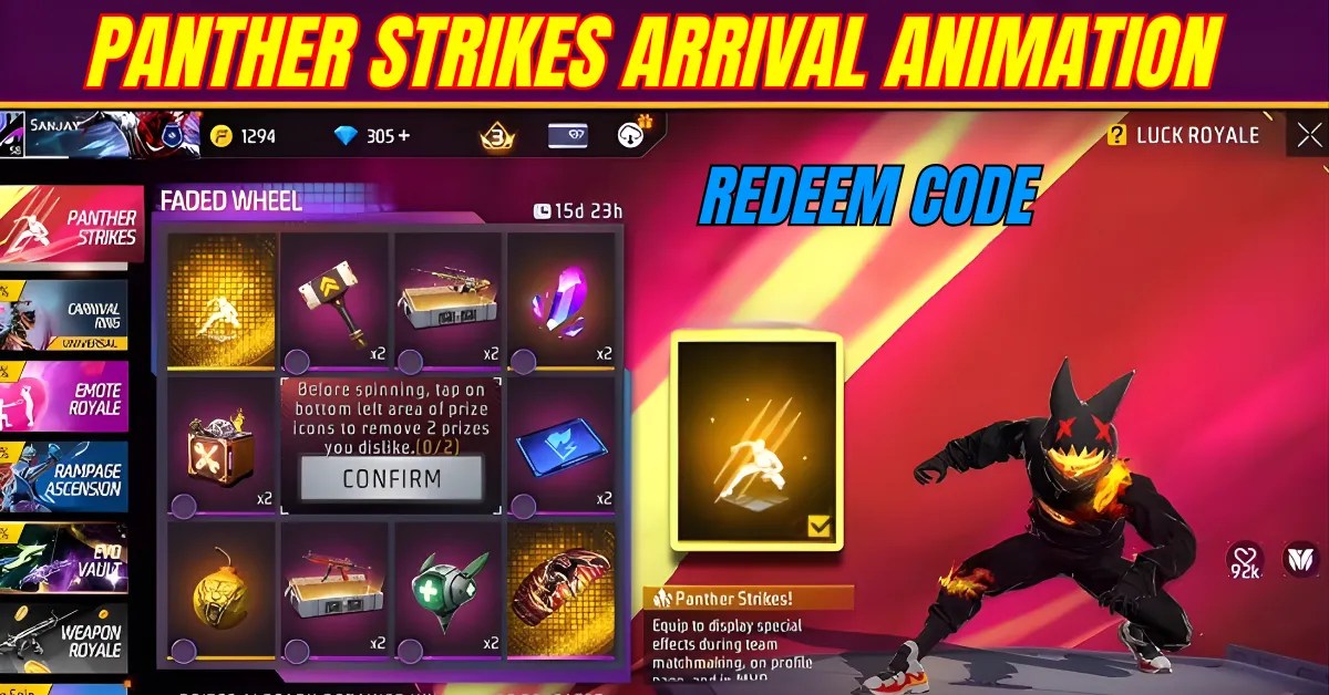 Panther Strikes Arrival Animation Redeem Code