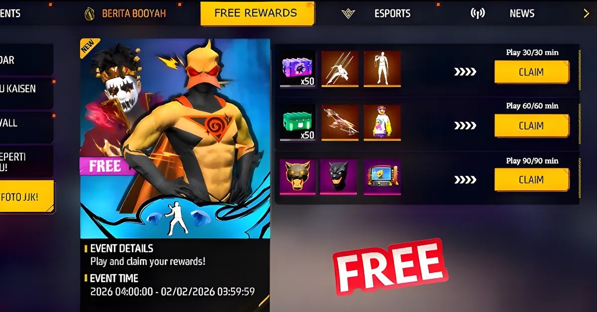 Free Fire Daily Rewards