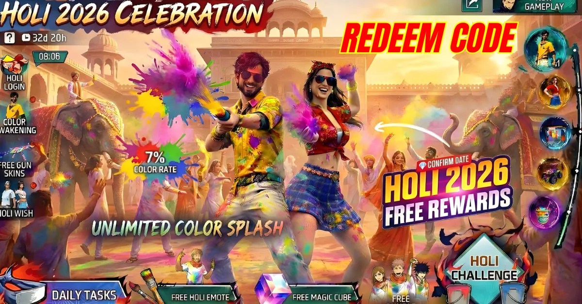 Free Fire Holi Reward Redeem Code